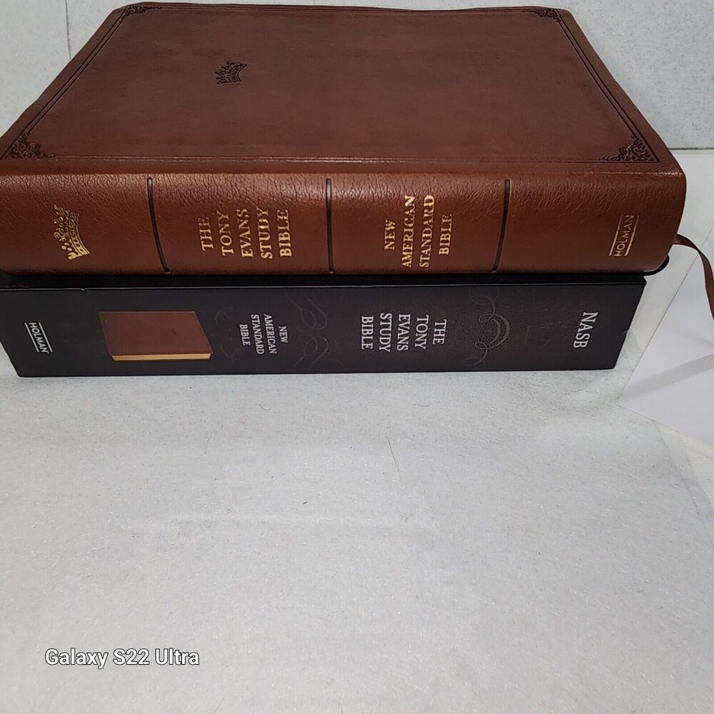 NASB Tony Evans Study Bible, Brown LeatherTouch, Indexed, Black Letter, St - NEW